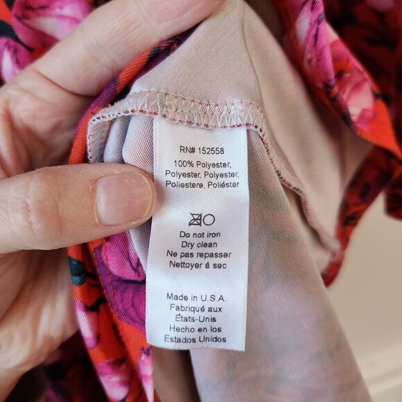 Delfi Collective Morris Dress Red Floral Knee Length Cocktail Formal Women's L - Picture 8 of 8